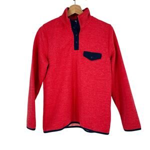 J. Crew Quilted snap-front‎ pullover Coral Pocket Size XS